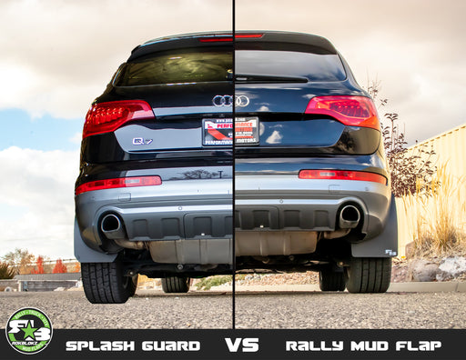 Rokblokz 10-15 Audi Q7 Rally Flap size VS. Splash Guard - Rear View