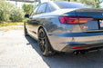 2021 Audi S4 featuring Rokblokz Rally Style Mud flaps in Black with Grey logo