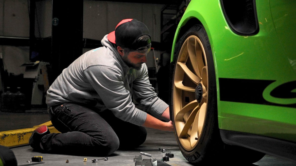 RokBlokz Mud Flaps installation on Porsche GT3 RS