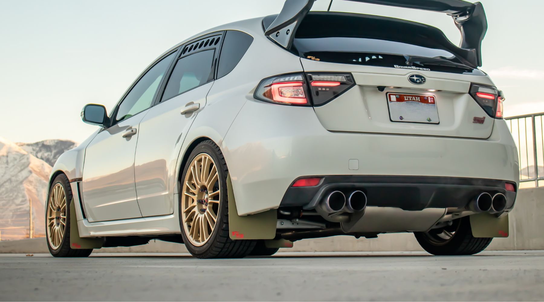 Rokblokz Subaru STi with Mud Flaps and Wheels with Spacers