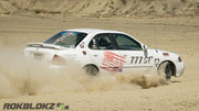 00 Nissan Sentra Featuring Rokblokz Window Vents make for a dust free RallyX run
