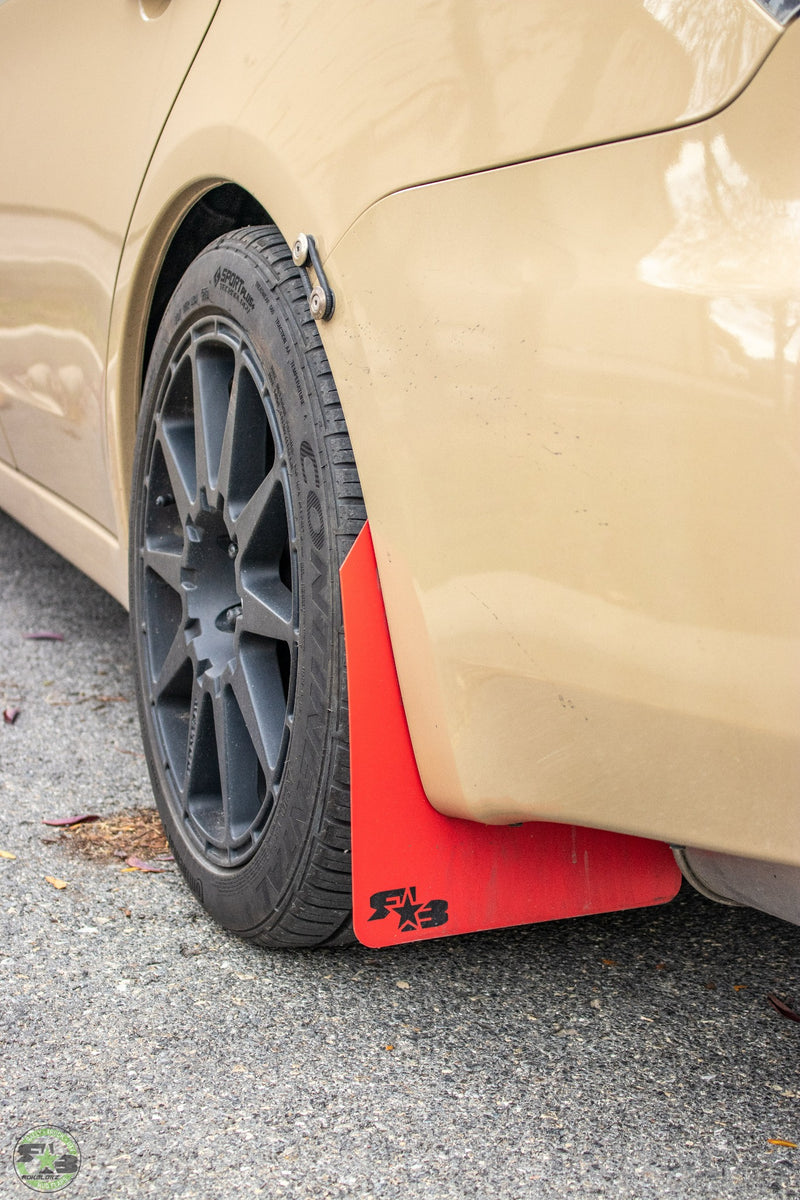 08 Subaru WRX Ft. Rokblokz Rally Mud Flaps - Red, Short Rear