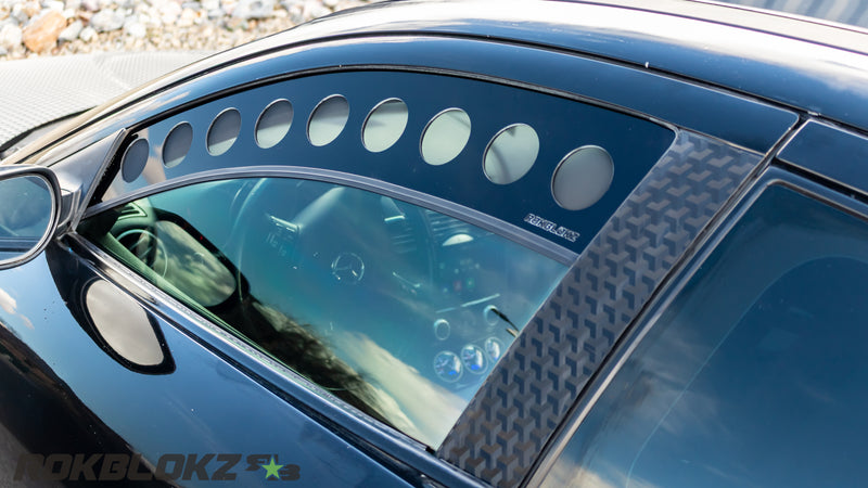 2010 Mazda Rx-8 Featuring Rokblokz Window Vents - Up close from rear