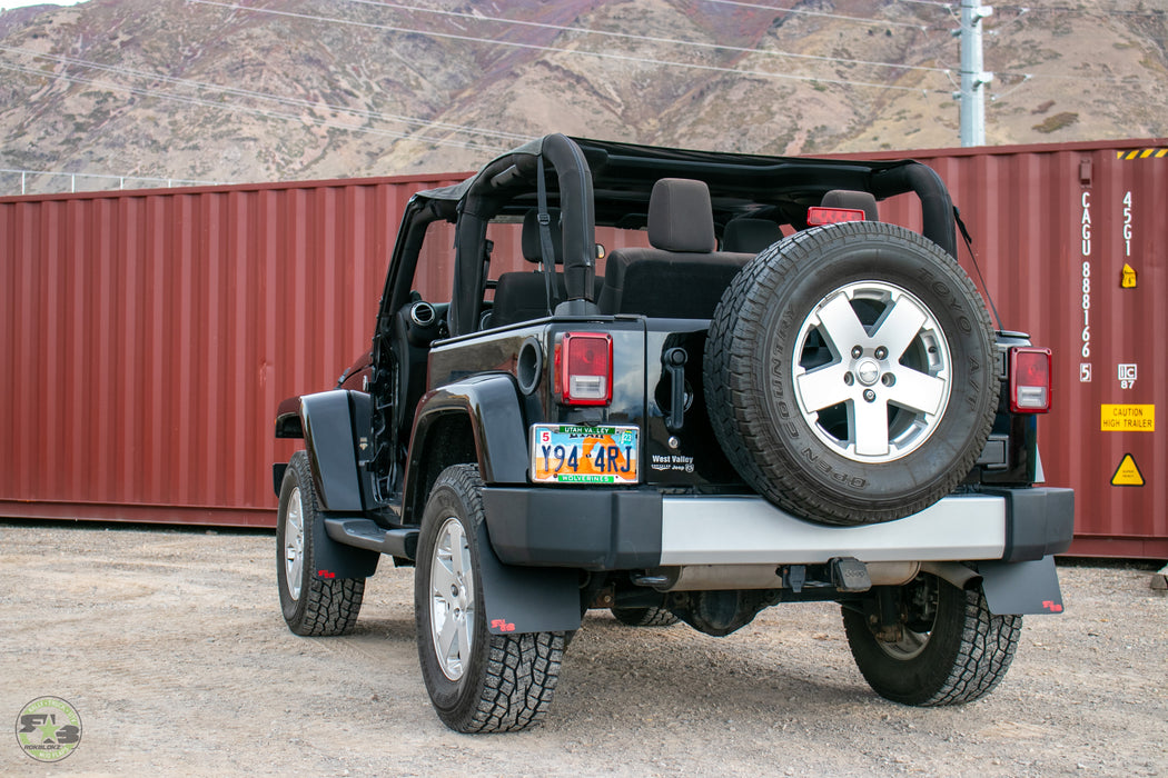 Jeep Wrangler (JK, JKU) 2007-2018 Quick Release Mud Flaps - FRONT & REAR (FULL KIT)