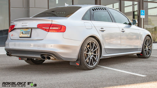 2015 Audi S4 Sedan Featuring Rokblokz Rally Mud Flaps in Black - Main