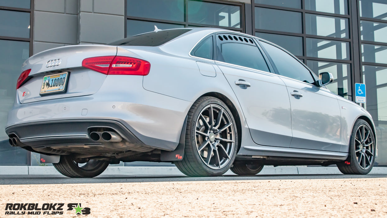 2015 Audi S4 Sedan Featuring Rokblokz Splash Guards in Black - Passenger side