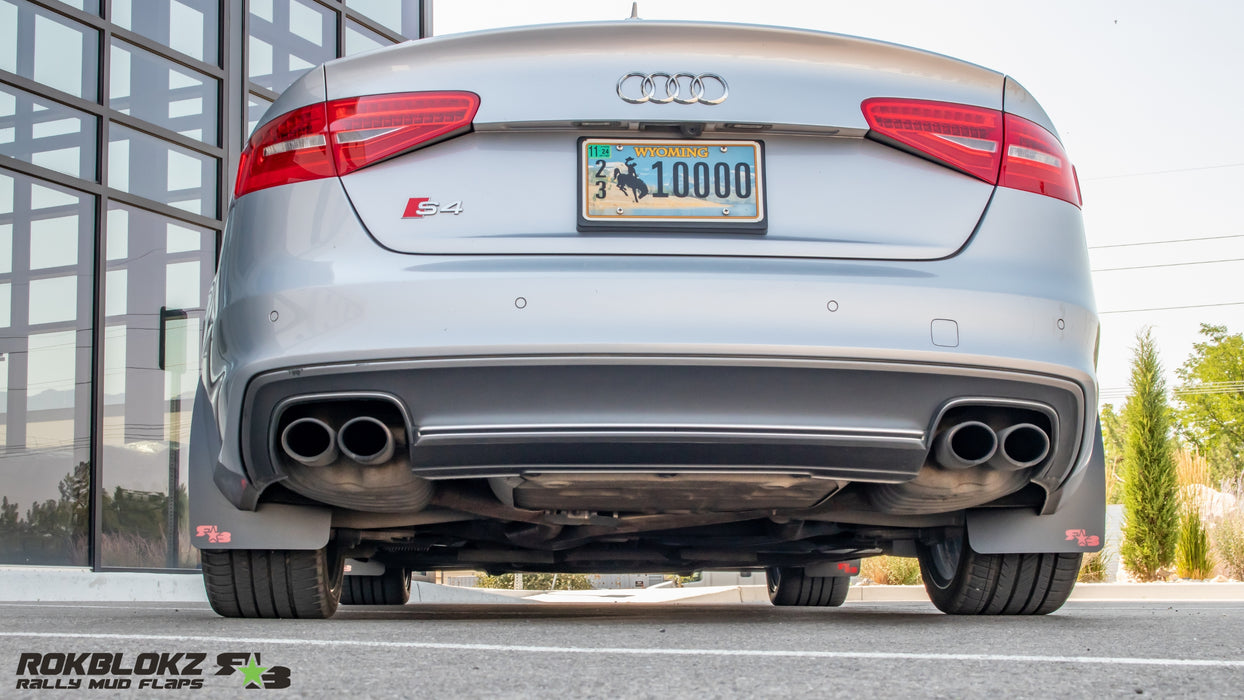 2015 Audi S4 Sedan Featuring Rokblokz Splash Guards in Black - rear view