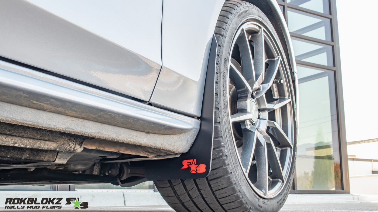 2015 Audi S4 Sedan Featuring Rokblokz Splash Guards in Black - Front Flap