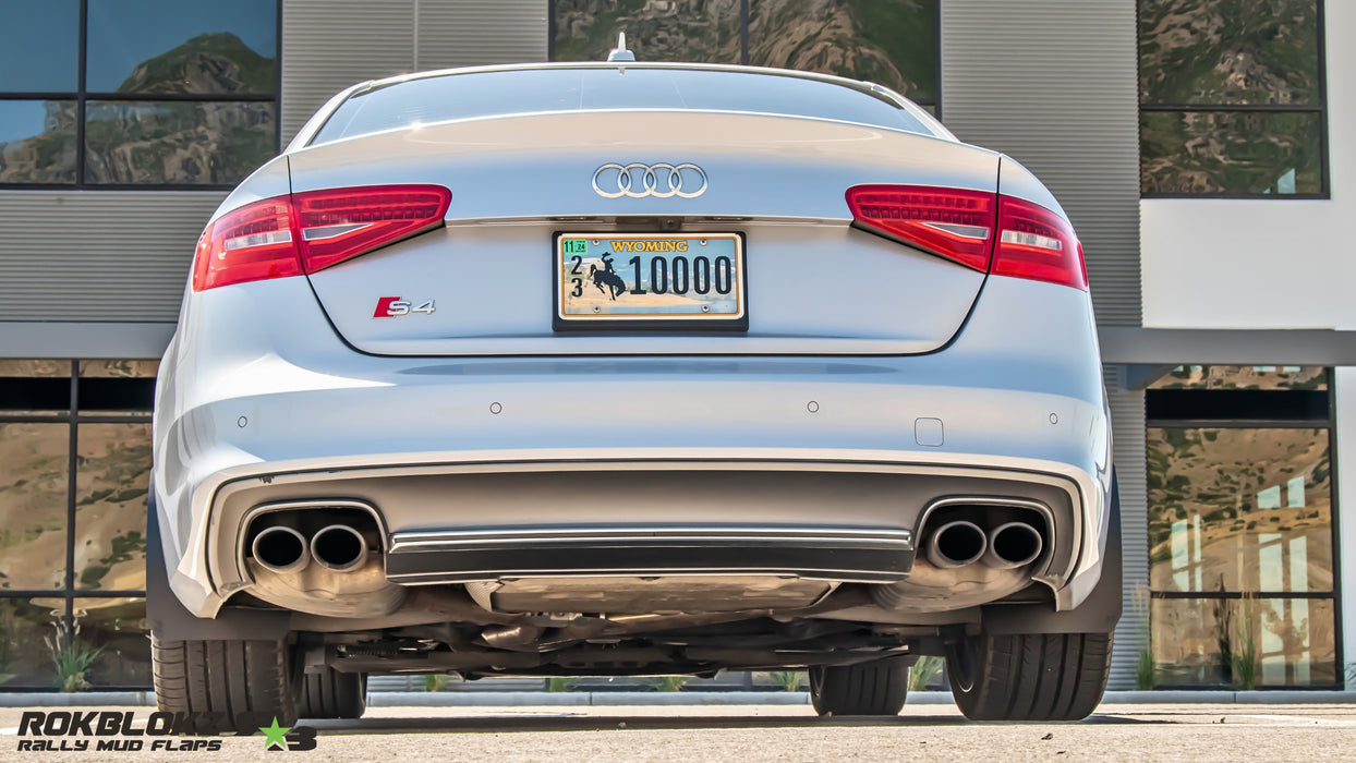 2015 Audi S4 Sedan Featuring Rokblokz Splash Guards in Black - rear view