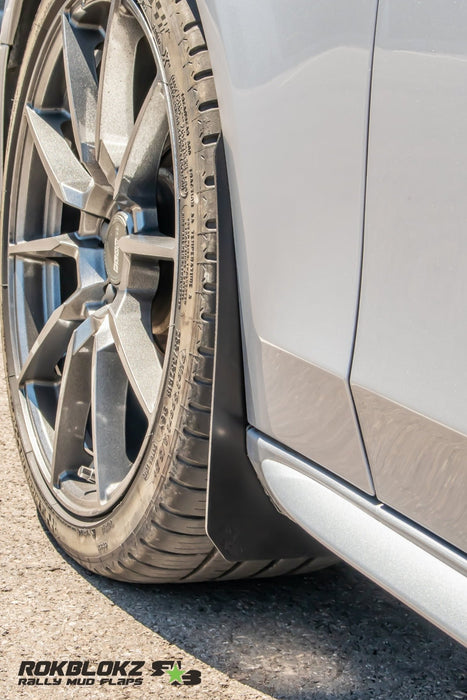 2015 Audi S4 Sedan Featuring Rokblokz Splash Guards in Black - Front splash guard