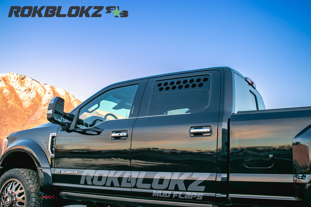 2017 Ford F-450 Featuring Rokblokz Window Vents - Double Row.4