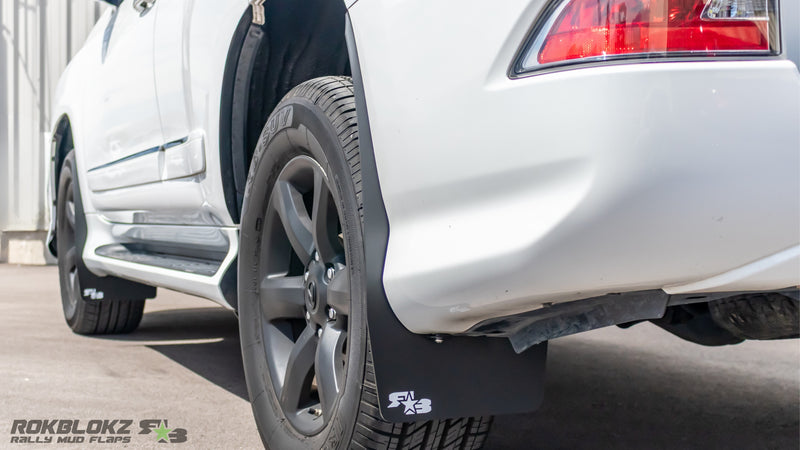 Close-up of Lexus GX 460 rear mud flap