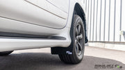 Close-up of Rokblokz mud flap fitment on Lexus GX 460