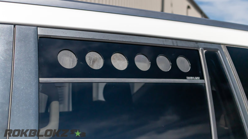 Close-up of Rokblokz window vent on a Lexus GX 460