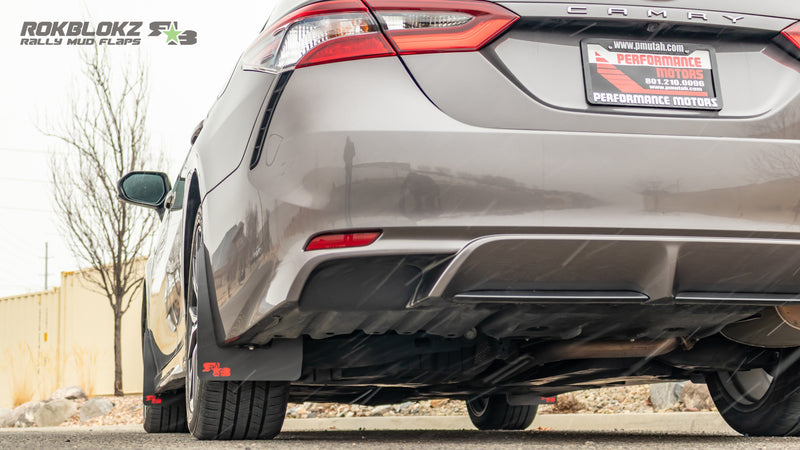 2018-2024 Toyota Camry Featuring Rokblokz Rally Mud Flaps - Driver side low