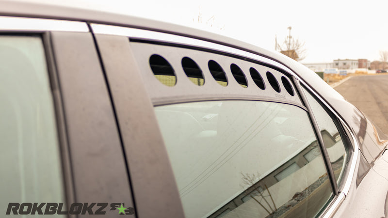 2018 Toyota Camry FT Rokblokz Window Vents - up close, no vent mesh
