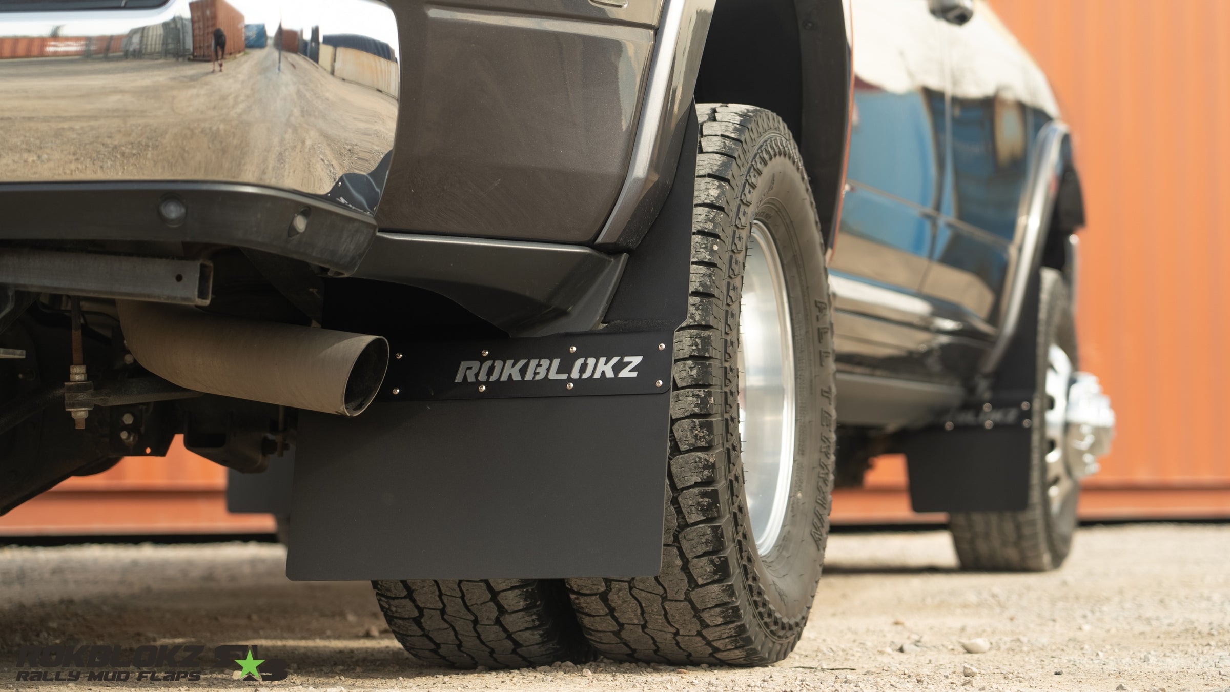 RAM 3500 DUALLY (5th Gen) 2019+ Step Back Mud Flaps — RokBlokz