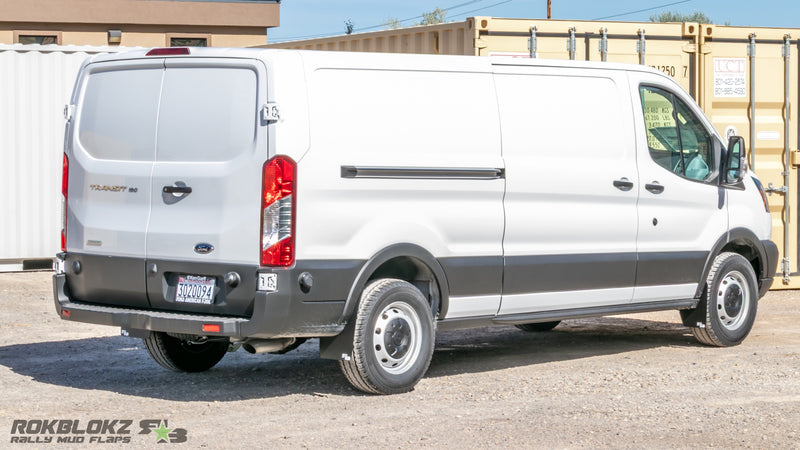 2019 Ford Transit 150 Featuring Rokblokz Mud Flaps - Passenger 3/4