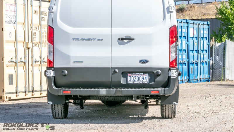 2019 Ford Transit 150 Featuring Rokblokz Mud Flaps - rear view