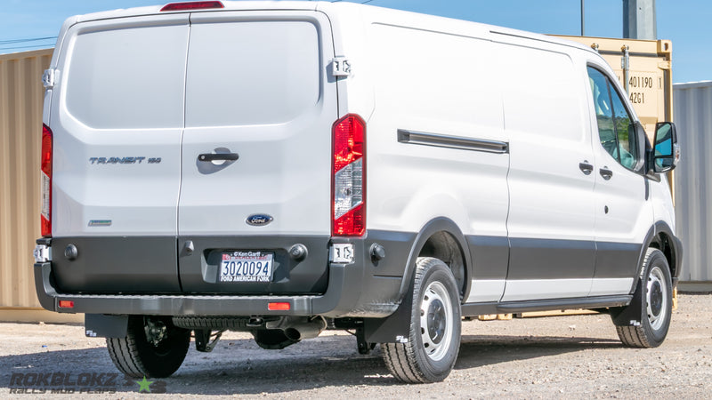2019 Ford Transit 150 Featuring Rokblokz Mud Flaps - back view