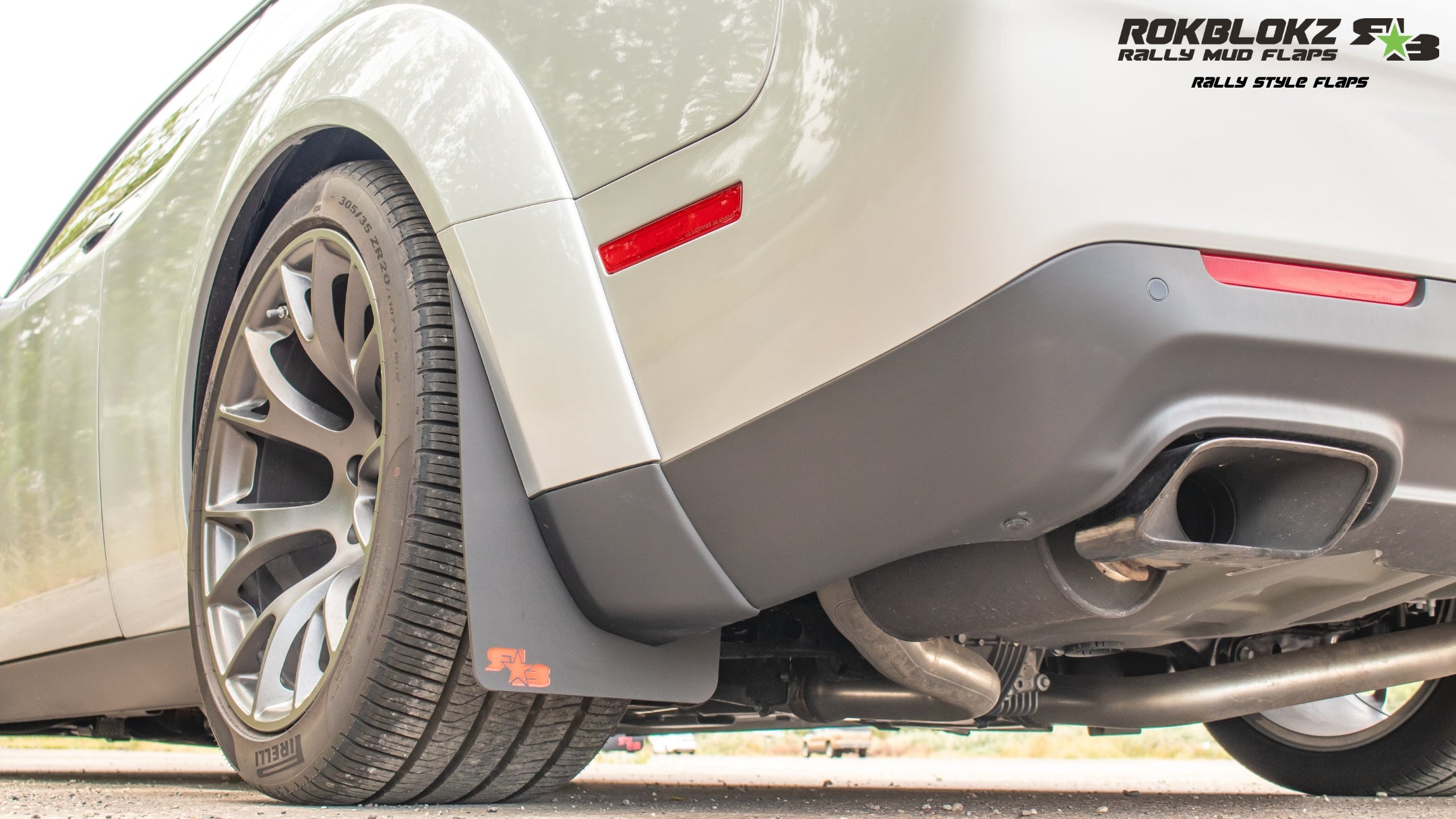 Dodge Challenger Widebody 2018-2023 Rally Mud Flaps — RokBlokz