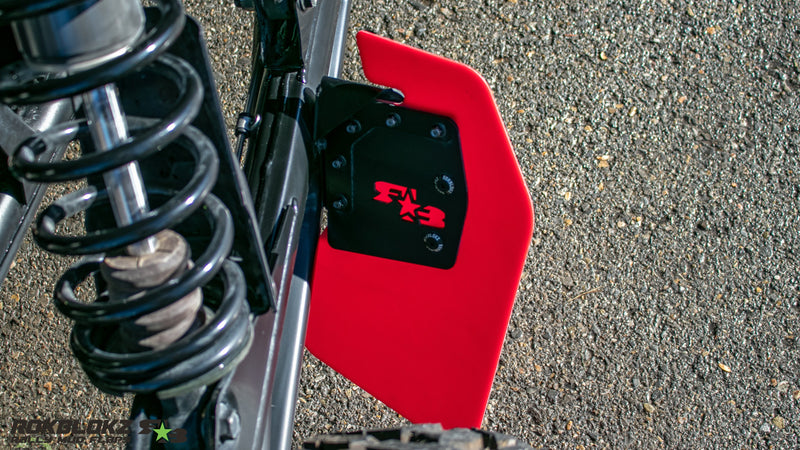 2022 Polaris RZR Pro R FT. Rokblokz Trailing Arm Replacment Flaps for OEM Bracket - top view 2