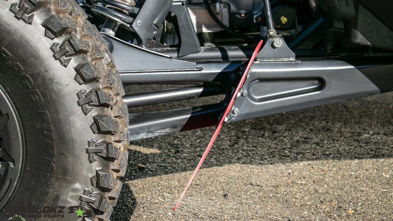 2022 Polaris RZR Pro R FT. Rokblokz Trailing Arm Replacment Flaps for OEM Bracket - side view 3