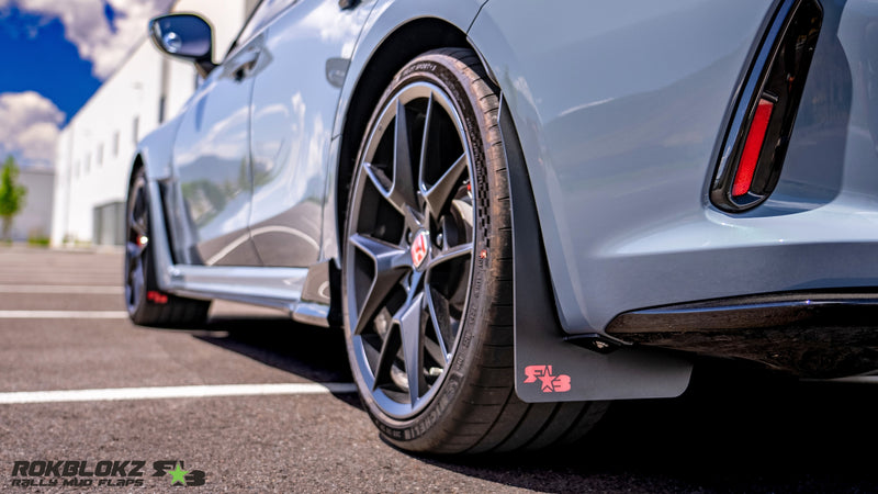 2023 Honda Civic Type R Featuring Rokblokz Rally Mud Flaps - rear flap