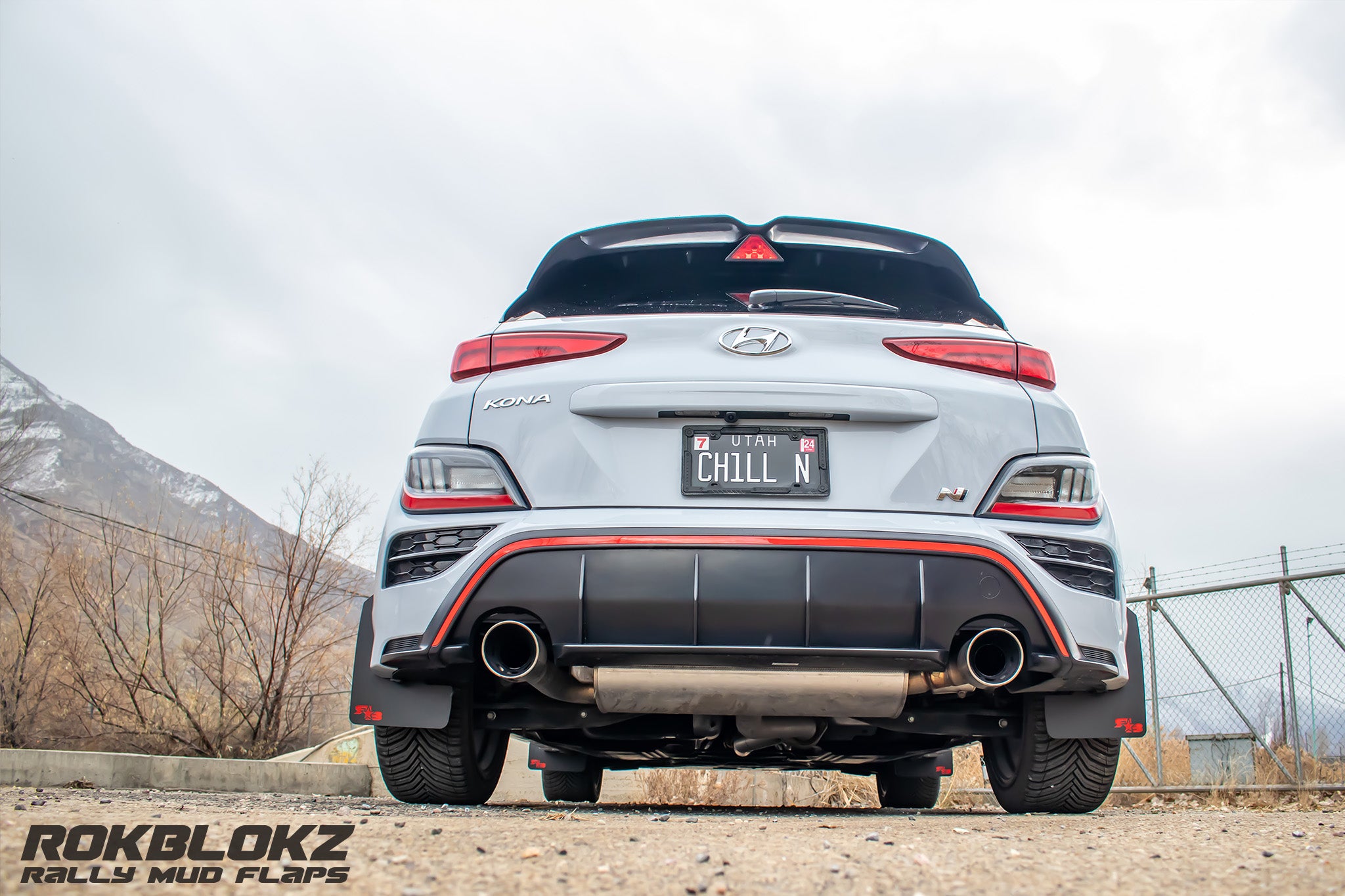 Hyundai Kona 2018-2023 Rally Mud Flaps — RokBlokz