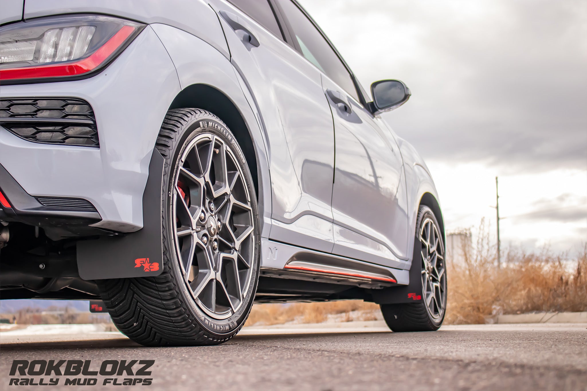 Hyundai Kona 2018-2023 Rally Mud Flaps — RokBlokz