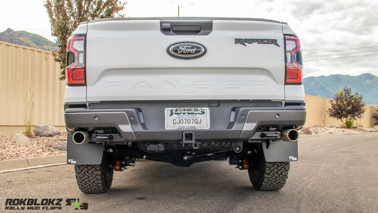 2024 Ford Ranger Raptor Featuring Rokblokz Mud Flaps - rear view