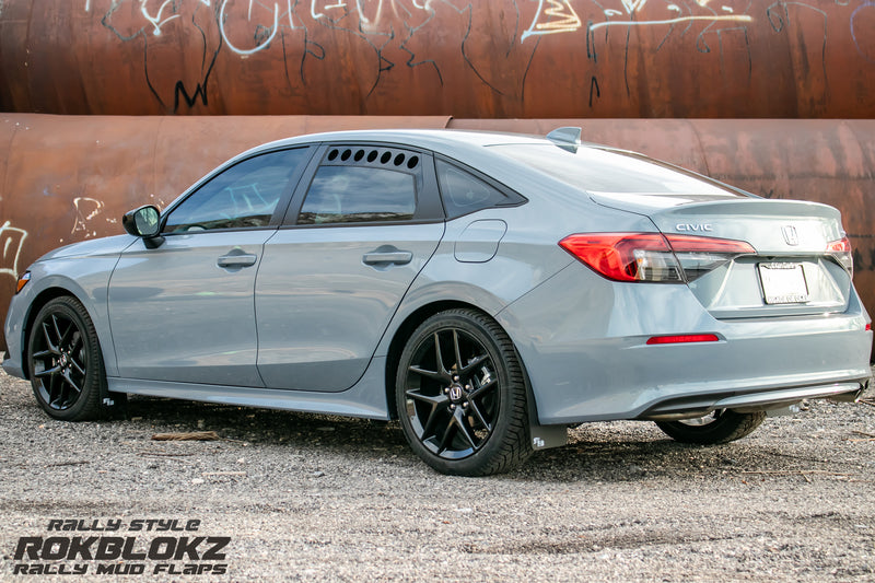 11th Gen  Honda Civic FT. Rokblokz Rally Mud Flaps in Black