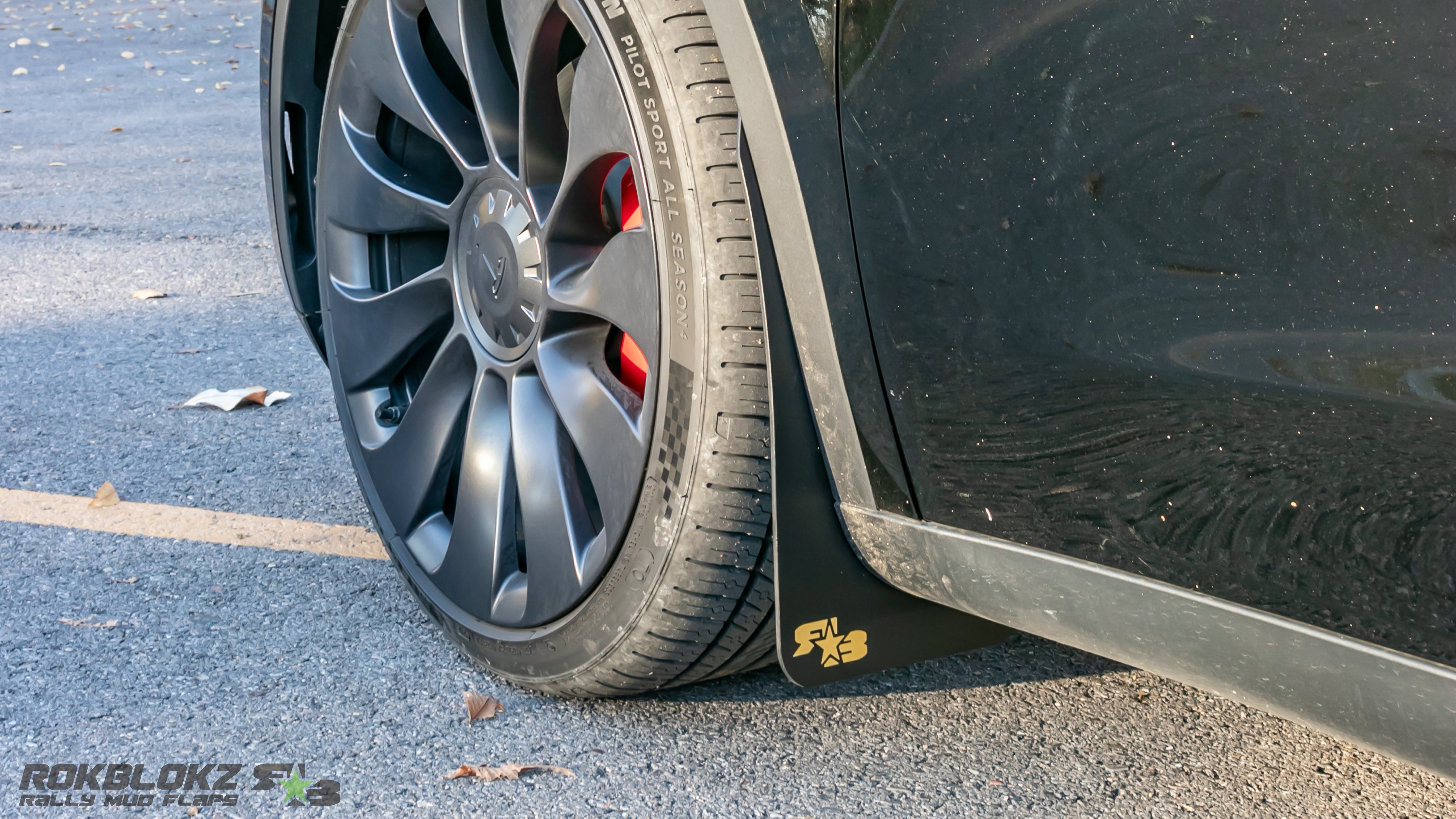 Tesla Model Y 2020-2024 Rally Mud Flaps — RokBlokz