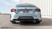 Rear view of BMW M240i with Rokblokz mud flaps installed