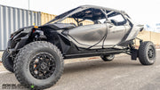 2025 CanAm Maverick R Featuring Rokblokz Upgraded Trailing Arm Mud Flaps for OEM Bracket - full view