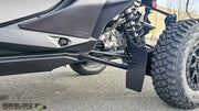 2025 CanAm Maverick R Featuring Rokblokz Upgraded Trailing Arm Mud Flaps for OEM Bracket - wide view