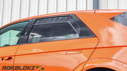 Close-up of Rokblokz rear window vent showing sleek fit and finish on IONIQ 5 N