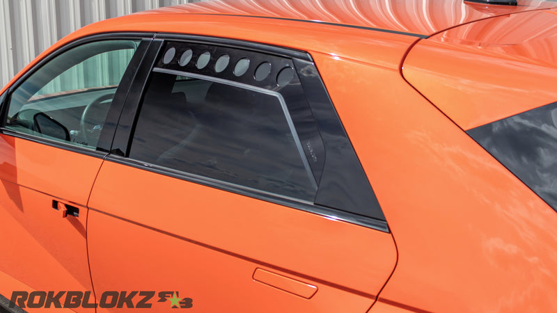 Rear quarter angle of IONIQ 5 N featuring Rokblokz window vent installed