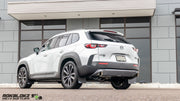 2023+ Mazda CX-50 featuring Rokblokz Rally Mud Flaps in Black - rear 3/4 view 3