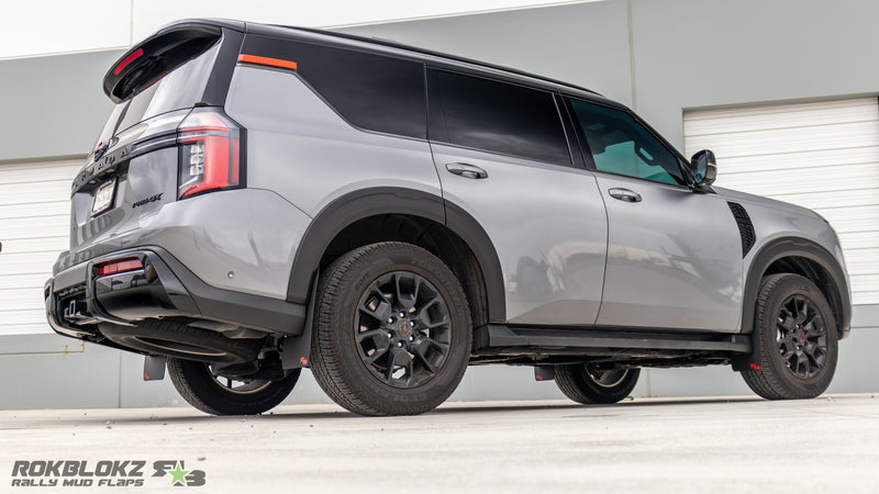 2025 Armada PRO-4X side view with Rokblokz mud flaps