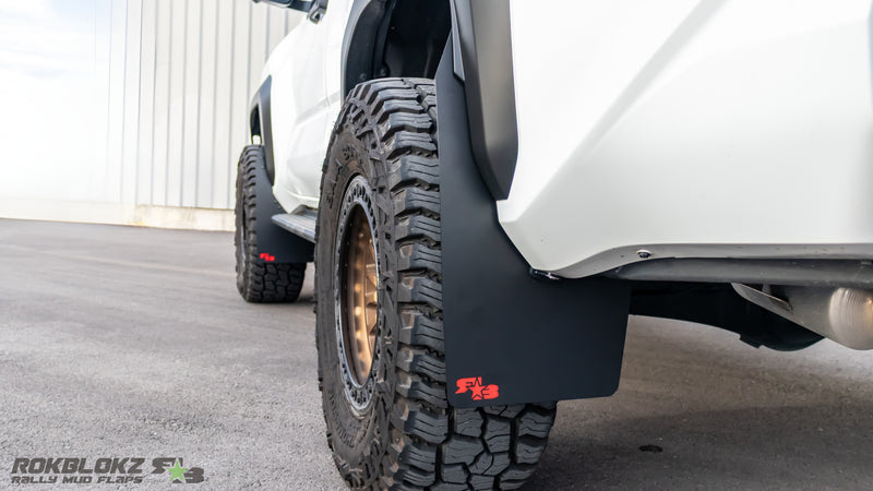Rokblokz mud flaps on 2025 Toyota 4Runner designed for bigger tires and off-road use