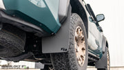 Close-up of Rokblokz high clearance mud flap on 2025 4Runner Trailhunter - Rear flap