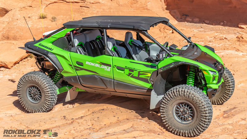 Rokblokz fender kit installed on 2026+ Kawasaki Teryx H2 side view from above