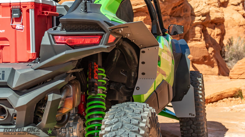 Detail view of Rokblokz fender material on 2026+ Kawasaki Teryx H2