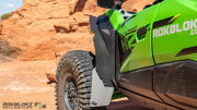 Close-up of Rokblokz front fender on Kawasaki Teryx H2 showing coverage