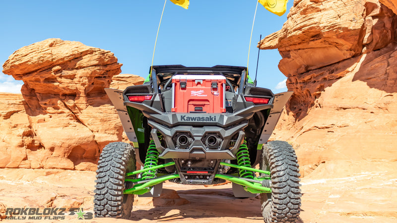 Rokblokz fender kit installed on 2026+ Kawasaki Teryx H2 rear view