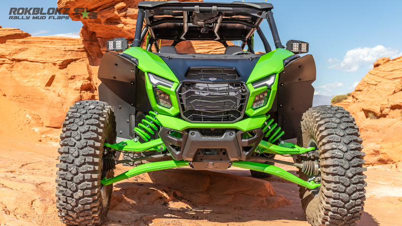 Rokblokz fender kit installed on 2026+ Kawasaki Teryx H2 front view