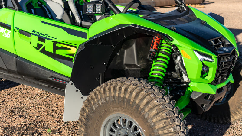 Rokblokz fenders on Kawasaki Teryx H2 protecting plastics from rocks and debris