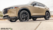2017-2025 Mazda CX-5 Featuring Rokblokz Rally Mud Flaps with Gold logo - Front view 