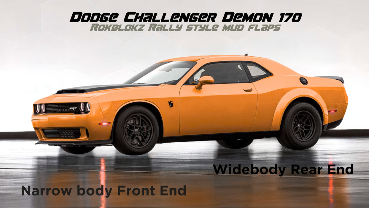 Dodge Challenger SRT Demon 170 2018-2023 Rally Style Mud Flaps